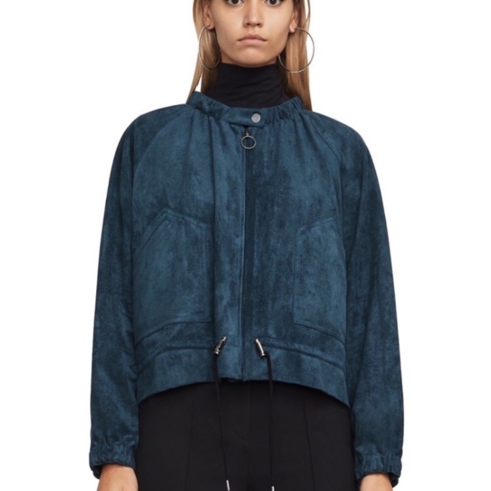 BCBGMaxazria Levi Faux Suede Bomber Jacket 
Sz XS